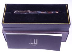 GREY MARBLE RESIN DUNHILL SIDECAR ROLLER BALL PEN - with palladium-plated brass and an engine-turned