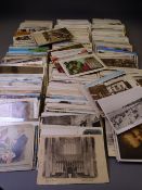 VINTAGE POSTCARDS believed all UK, subjects include Historical Buildings and Interiors, Seaside,