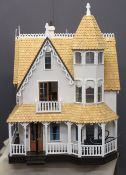 A LARGE VICTORIAN STYLE DOLL'S HOUSE WITH VERANDAH - handmade Greenleaf/Garfield circa 1990, the