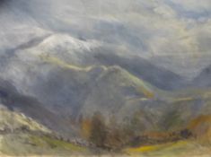KEITH ANDREW watercolour - entitled verso 'Snowdon From Dinorwig', 56 x 74cms