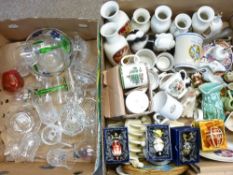 CHOKIN PORCELAIN, enamel type cabinet eggs, colourful and cut glassware and other interesting