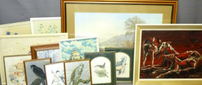 JEAN LOUIS oil on canvas - horses at rest in abstract colours, 44 x 60cms, COULSON expansive