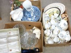 CONTINENTAL LUSTRE & OTHER TEA WARE, modern Blue & White wash jug and bowl set, vintage pressed