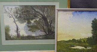 TWO WATERCOLOURS - landscapes, signed 'H Coope', 30 x 28cms and 24 x 34cms