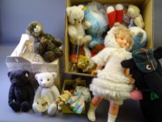 THREE STEIFF COLLECTOR'S BEARS, Hoggie Doo Doo bear with a quantity of other stuffed toys and