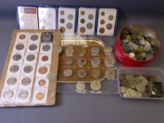 BRITISH & WORLD COINAGE, mixed collection including early three and sixpenny pieces, shillings, half