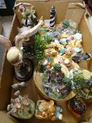 PENDELFIN FIGURINES, Country Village cottages, ceramic bird figurines ETC