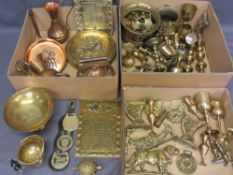BRASS & COPPERWARE, a very large assortment including kettles, horse brasses ETC