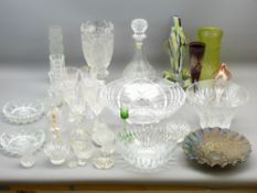 CARNIVAL, RUBY & OTHER COLOURFUL GLASSWARE with a quantity of vintage and later bowls, vases and