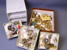 A LARGE PARCEL OF MIXED MAINLY CLIP FITTING EARRINGS, many with pearl and enamel and other