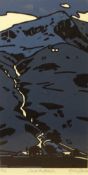 ANN LEWIS limited edition (08/10) lino cuts entitled 'Cwm Perfedd', signed, 28 x 16cms