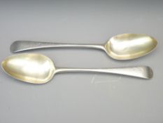 GEORGE III SERVING SPOONS, a pair by Hester Bateman, London 1786, 3.7 troy ozs gross