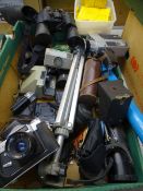 VINTAGE CINE & CAMERA EQUIPMENT, 20 x 50 binoculars, telescope ETC