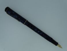 VINTAGE BLUE MARBLE DE LA RUE 'EVERYBODY'S PEN' - (1930s-40s) 