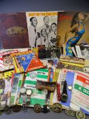 COLLECTABLE WATCHES, military badges, vintage LPs and 45rpms and a quantity of football programmes