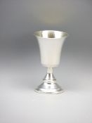 MODERN CHALICE SHAPE GOBLET with Jubilee hallmark, Birmingham 1977, maker's mark E S C, unengraved