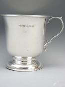 VINTAGE FLARED RIM CHRISTENING CUP, Birmingham 1950, makers J W Lambourn & Son, unengraved on a