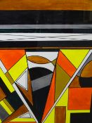 SHAN ECCLES (emerging Deganwy artist) - colourful abstract study in mainly yellows, browns and