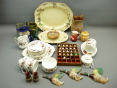 DECORATIVE TEAWARE, collectable thimbles, pottery wall ducks ETC