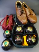 DRAKE'S PRIDE PROFESSIONAL BOWLING BALLS SET OF FOUR and an additional pair in canvas carry cases