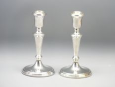 MODERN SILVER CANDLESTICKS, a pair, Sheffield 1998, makers Carr's of Sheffield Ltd, both