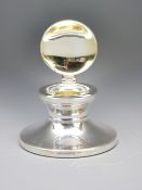 CAPSTAN FORM LIDDED INKWELL, Birmingham 2004, maker A J Poole, 9cms diameter loaded base, the