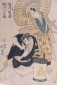 Utagawa Toyokuni (Toyokuni I.) (Attrib.)Kabukiszene mit zwei Schauspielern(Edo 1769-1825 ebd.)