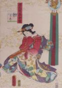 Utagawa Kunisada (Toyokuni III.)Prinzessin Asagao(Katsushika 1786-1865 Edo) Rechtes Blatt des
