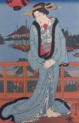 Utagawa Kunisada (Toyokuni III.)Schönheit am Abend (Bijin)(Katsushika 1786-1865 Edo)