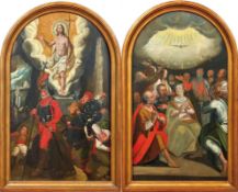 Pendants mit Auferstehung Christi und PfingstwunderKreis des Christoph Schwarz zu MünchenDer