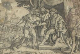 Pencz, GeorgCloelia und der Etruskerkönig Porsenna(Nürnberg um 1500-1550 Leipzig) Kupferstich, um