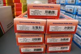 Seven IHC HO scale Pennsylvania and New York Central Coaches, all in red boxes