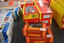 Eleven Hornby 00 gauge Coaches and Rolling Stock including GWR R4198, R4222, R4223, Plank Wagon