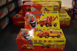 Eight Corgi (china) Pinder Jean Richard Circus diecast adverting vehicles including 74301, 73301,