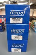 Three Dapol O gauge 7 Plank Open Weathered Wagons, 7F-071-023W, 001W and 015W, all boxed
