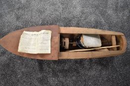 A Modelcraft Ltd Daytona 33 Cabin Cruiser, part built with motor and instruction present