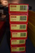 Six Hornby 00 gauge BR Hawksworth Coaches R4405, R4407, R4409, R4410, R4412 and R4413 all boxed