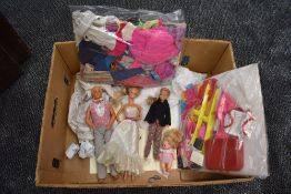 Four 1960's and later Mattel Barbie Dolls, Barbie 1966, Ken 1968, Teenager 1967 and Baby 1976 with a