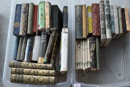 An assortment of text and reference books including history, nature and science.