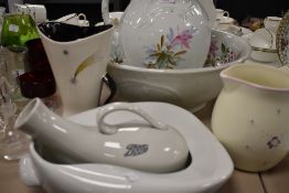 A selection of ceramics including wash jug and bowl and 50's style wade jug