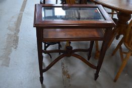 A reproduction mahogany bijouterie table , approx. width 69cm