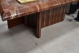 A marble effect table, approx. 200cm x 100cm