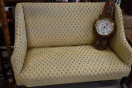 A traditional salon settee, probably early 20th Century with later upholstery, approx. width 126cm