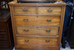 A Victorian satinwood chest of two over three drawers