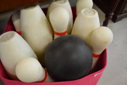 A plastic skittles game