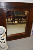 A modern natural wood mirror, approx 96 x 84cm