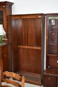 A reproduction mahogany open bookcase, approx. width 91cm height 181cm, shelves adjustable with good