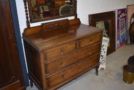 An early 20th Century oak dressing table, approx. width 105cm