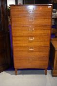 A vintage sapele bedroom chest of 6 drawers