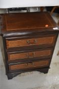 A reproduction Regency low set of 3 drawers, bedroom or sitting room , approx width. 47cm, Slight